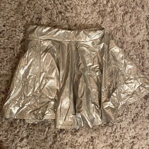 Urban Coco Silver Metallic Skirt for Girls